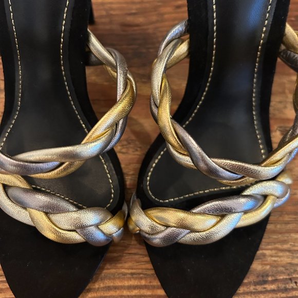 ALEXANDRE BIRMAN SELENA  Metallic Leather Braided Sandals - Picture 6 of 6